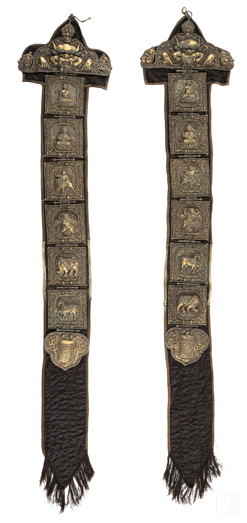 A PAIR OF TEMPLE BANNERS